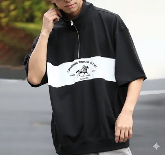 Black & White Oversized polo tshirt
