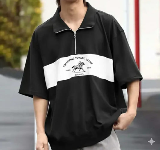 Black & White Oversized polo tshirt
